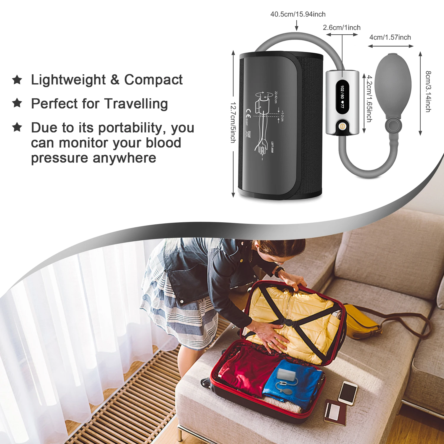Wellue BP1S Wireless Electronic Mercurial Blood Pressure Monitor Sphygmomanometer