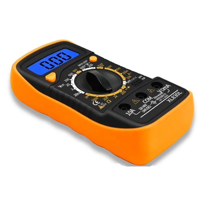 Portable Digital Multimeter Backlight AC/DC Ammeter Voltmeter Ohm Tester Meter XL830L Handheld LCD Multimetro Voltage Current