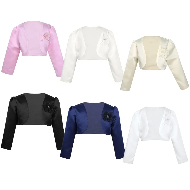 Kids Girls Long Sleeves Bolero Sweater Dress Cover Up Jacket Shrug Short Cardigan