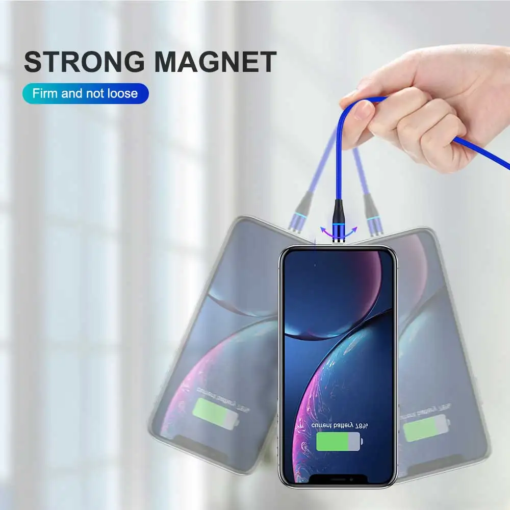 
IPSKY logo phone charging products Brand high speed charging 3 In 1megnetic charging cable 5a charging cable 