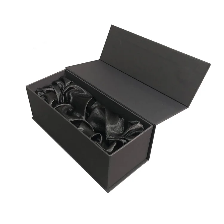 Matt Black Luxury cardboard wine glass box packing printing gift boxes for wine glasses packaging