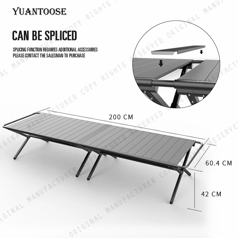 Yuantoose Portable Storage Foldable Camping Garden Vintage Outdoor Table Picnic Folding Egg Roll Aluminum Folding Table