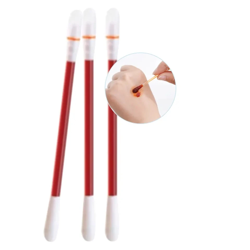 Medical use liquid filled disposable Povidone Iodine Sterilize Cotton Swab