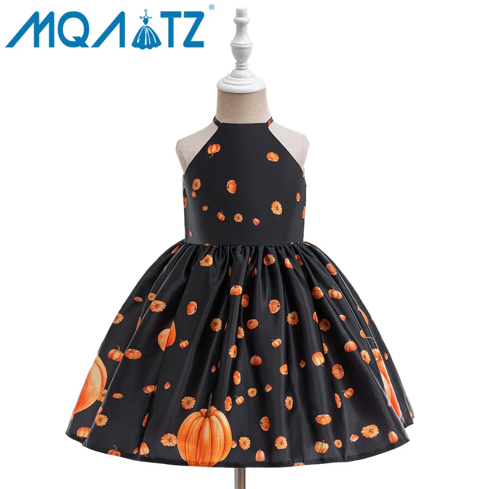 MQATZ Hot Selling Wholesale Cloth Printing Halloween Kid Dress Party Wear For Girl