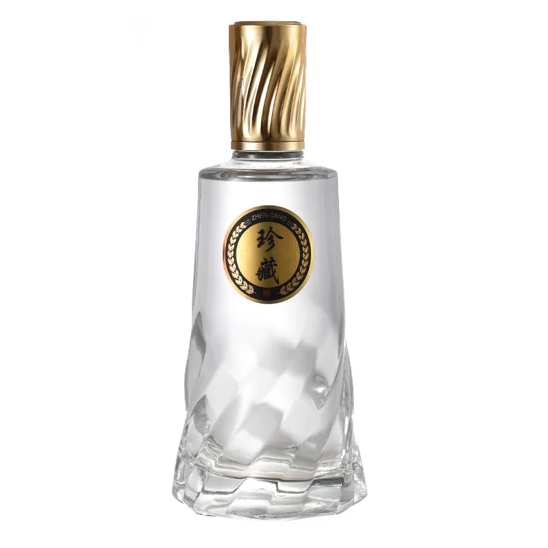 Customized White Wine Glass Bottle Suppliers Empty Glass Bottle with Lid