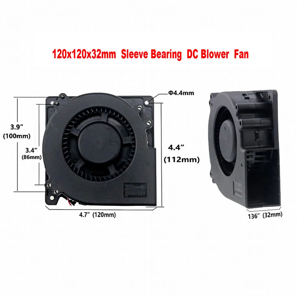 DC 5V 12V 24V 48V 120x120x32mm 12032 Brushless High Speed Blower Fan 120mm 5 inch