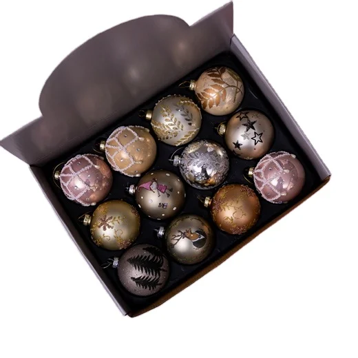 Painting Christmas Glass Ball Ornaments Logo Christmas Flat Glass Ball from Christmas Tree