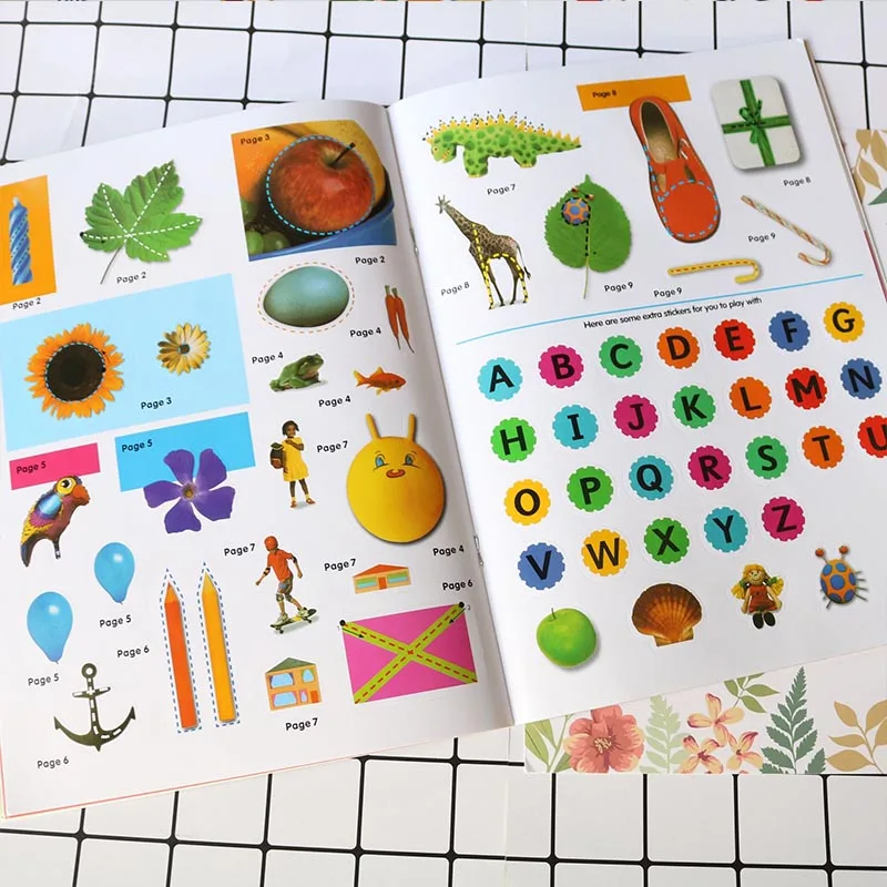 Myway 2023 Kid Brain Games Sticker by Letter Magical Creatures Sticker Puzzles Sticker Paint Book