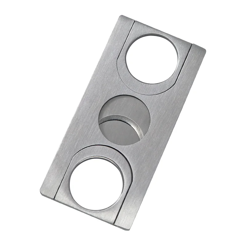 Wholesale Double Blade Super Sharp Stainless Steel Cigar Cutters High Quality Pocket Portable Square Cigar Scissors