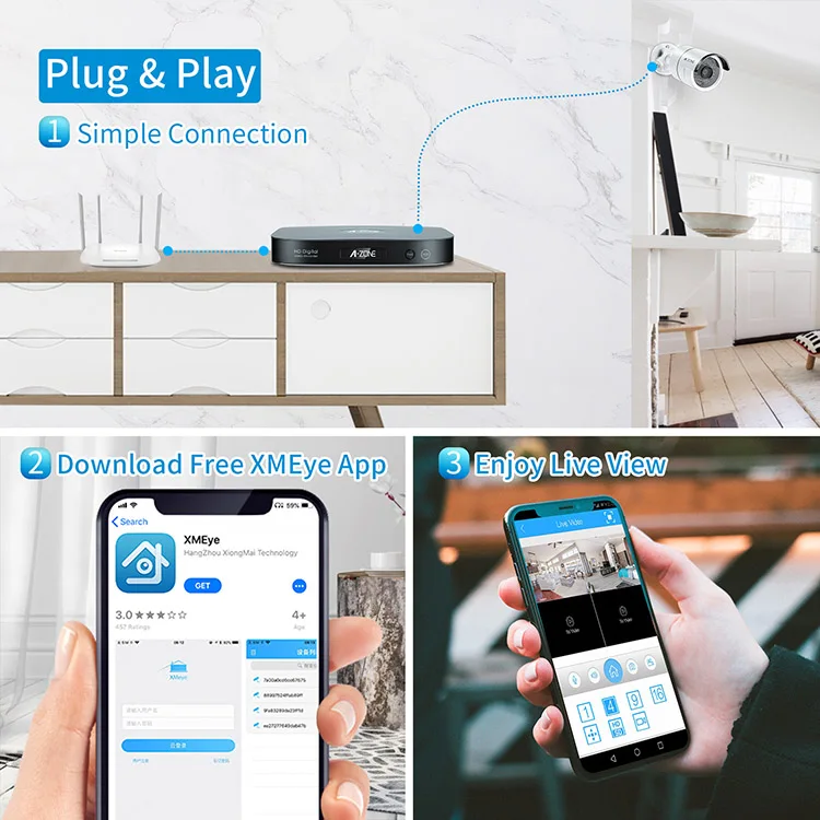 Tollar HD H. 265 1080P 8ch CVI Kit Bullet Cameras 8Ch DVR Combo CCTV Camera Kit