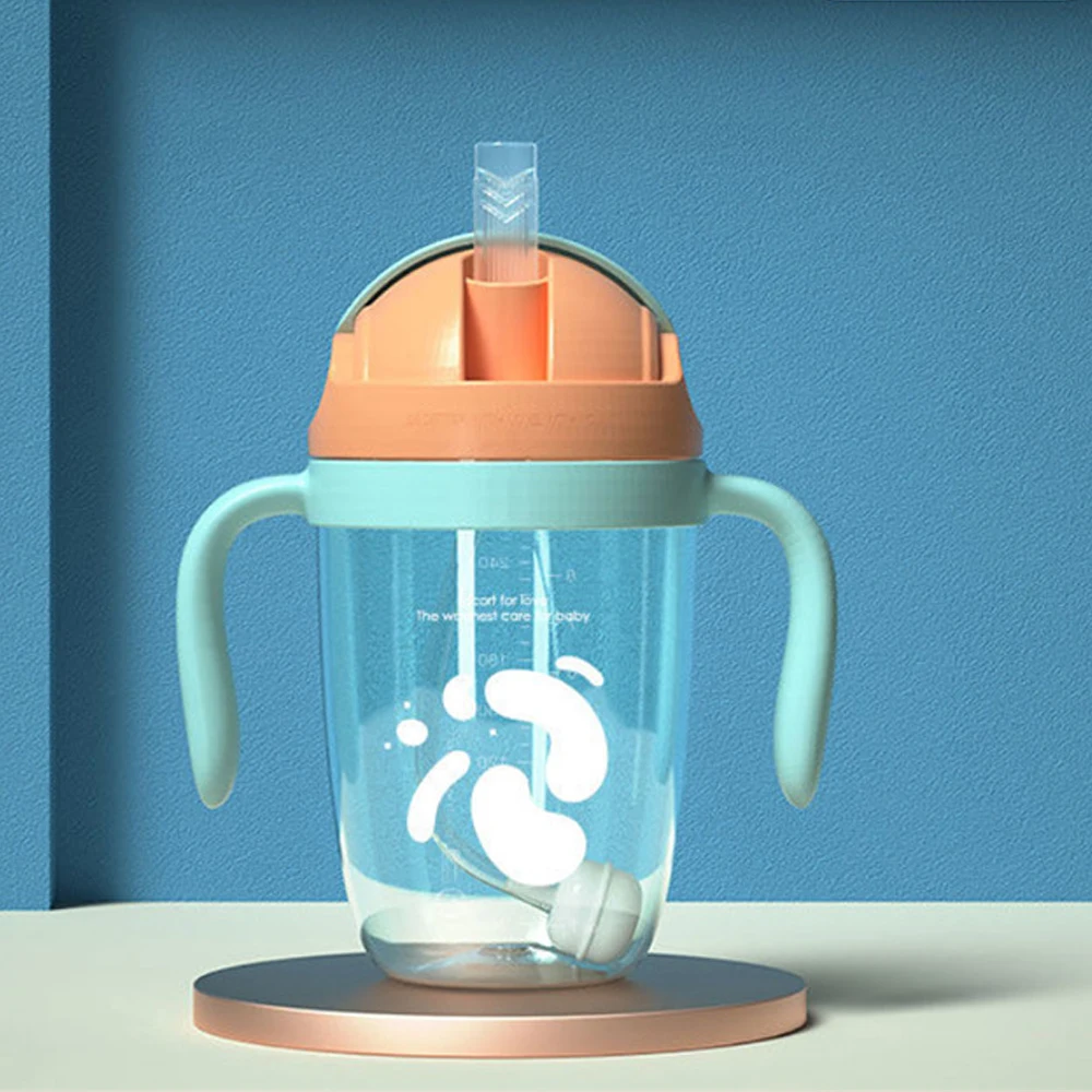 Food Grade Silicone Feeding Training Water Cup Baby Straw toddler  Sippy Drinking Cup for 1 year old
