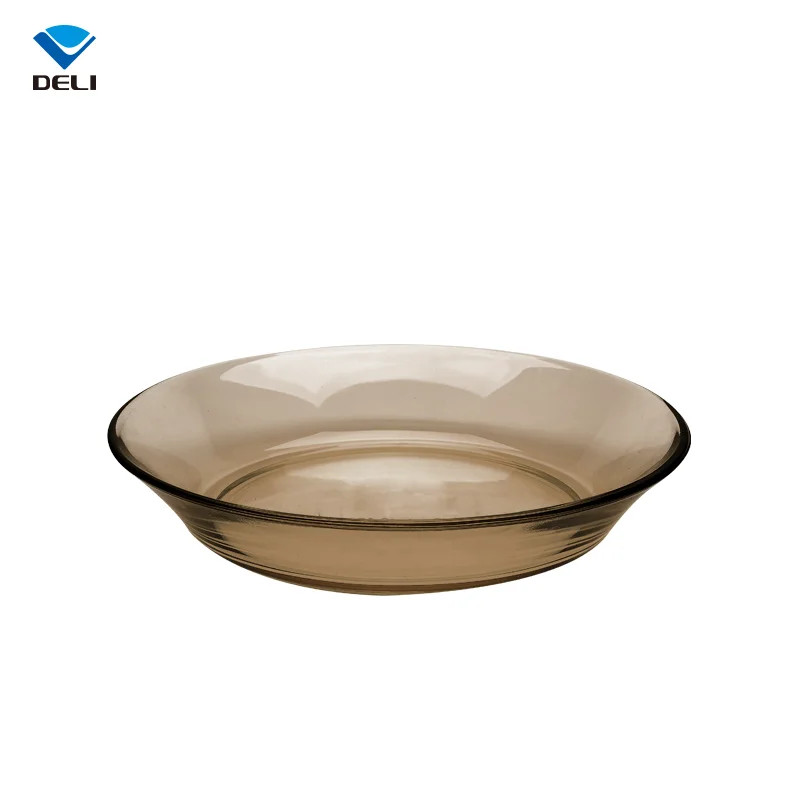 Green Apple Cheap Machine Made 194mm/7.64inch Big Clear Glass Dinner Plates for Weddings