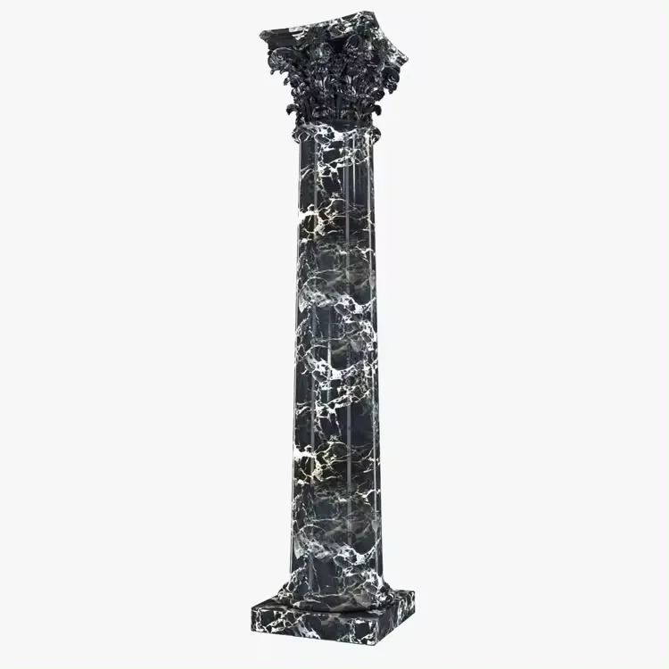 Shengye black marble column pillar natural marble big size outdoor indoor decoration custom design high quality