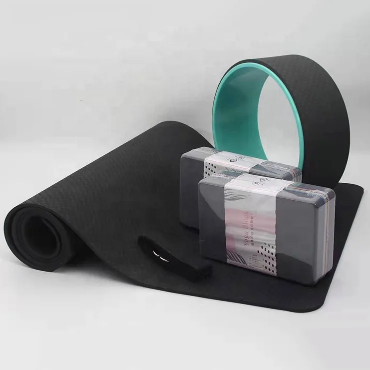 Yoga Mat 5 pcs Set With EVA yoga block and Eco-friendly Yoga Wheel