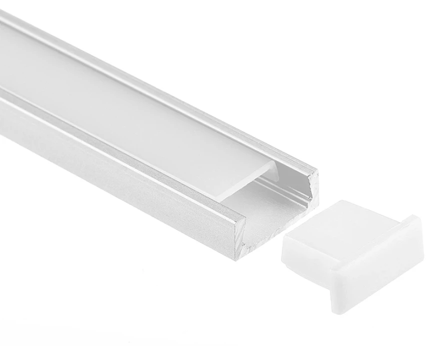 GL-1102 Surface Mounted Aluminum LED Profile 16*6mm with Diffused Cover End Caps Small Profile LED Strip Light Channels