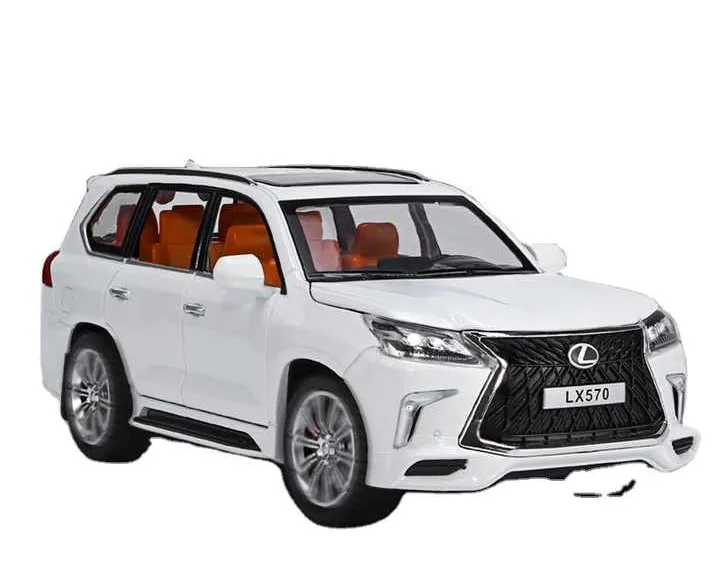 Модель LEXUS 1/24 LX570 модель автомобиля из сплава имитация металлическая со звуковым светом открытая дверь подарок для детей