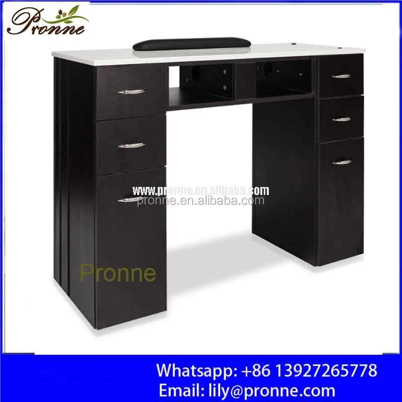 modern luxury beauty nail salon station marble top black nail manicure table with outlet