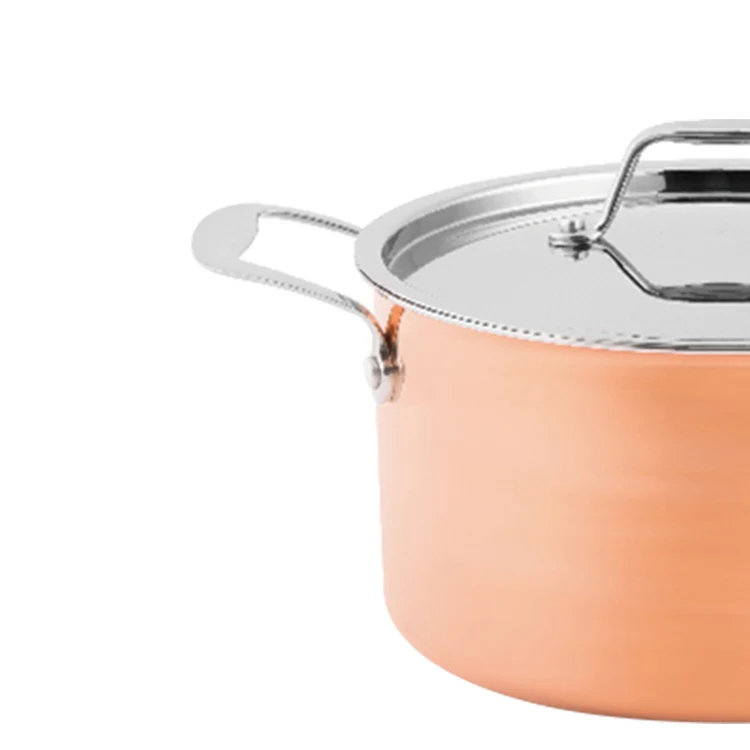 Top Quality Copper Stainless Steel Casserole Cooking Hot Pot Saucepan Kitchen Set Cookware Frying Pan Pots