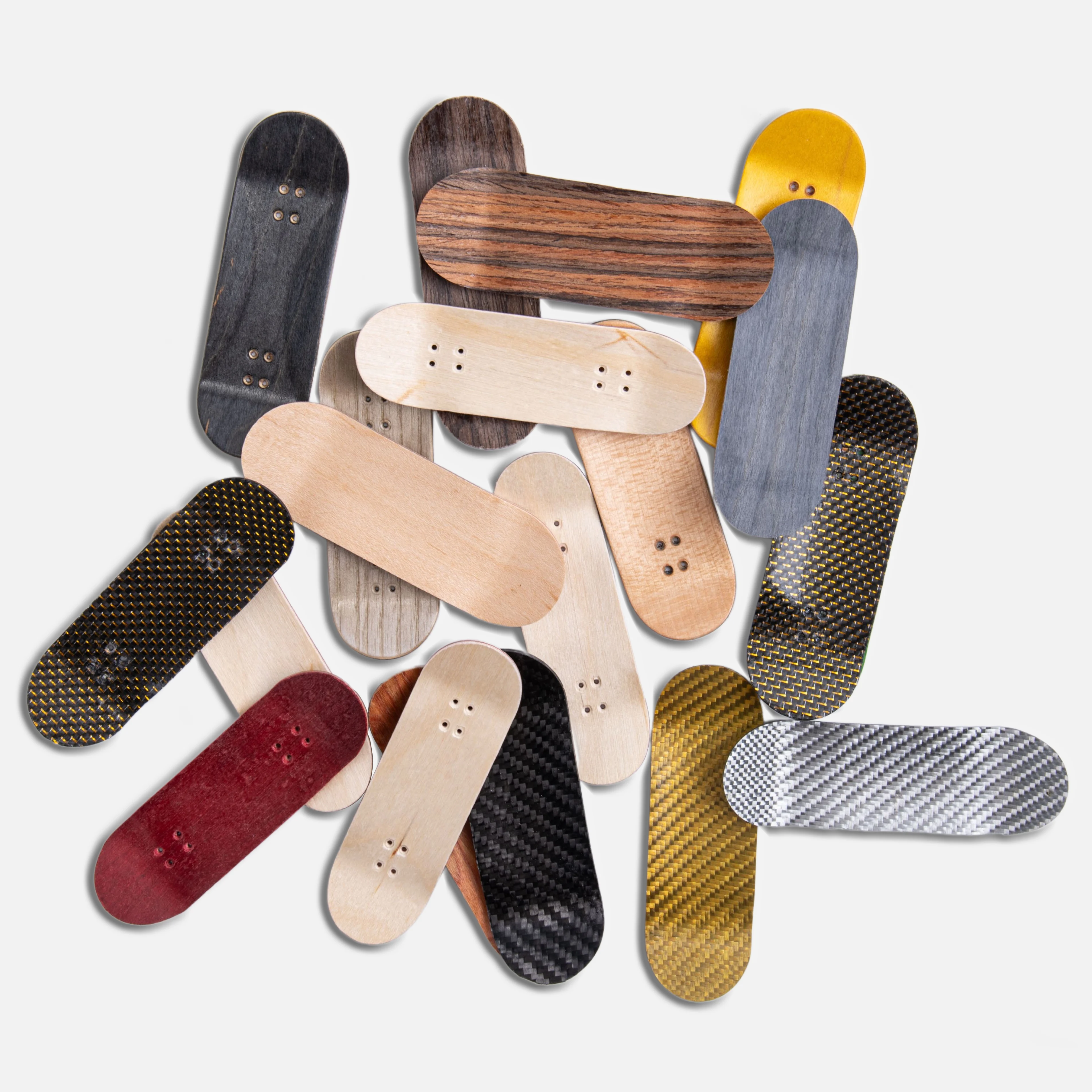 Custom Mini  Maple Wooden Carbon Fiber Tech Finger Skateboard Fingerboards Deck Trucks Wheels Bearings Veneer