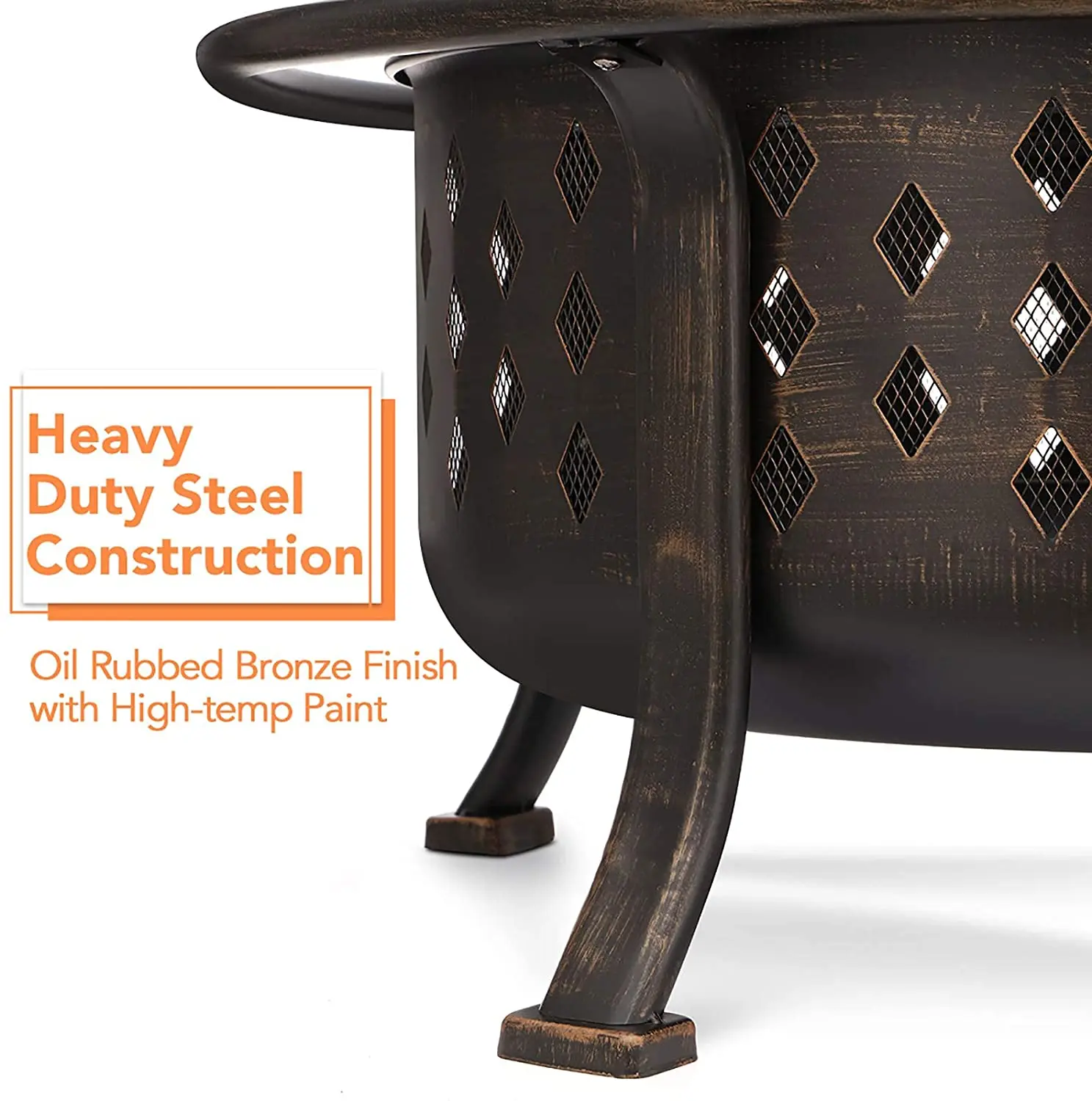 2022 hot selling 36' Fire Pit Outdoor Wood Burning Fire Pits metal Steel BBQ Grill Firepit Bowl patio camping warming heater