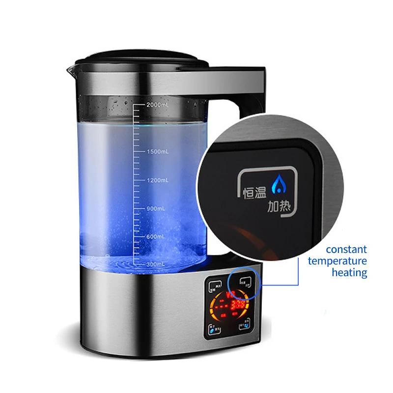 High Quality Electric Hydrogen Rich Kettle Water Ionizer Machine 2L SPE Rich Hydrogen Water Maker Generator Kettle