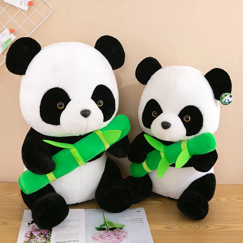 Wholesale Cute Bamboo Panda Plush Pillow Toy Soft Stuffed Animal Toys Kids Children Sleeping Doll Christmas Birthday Gift