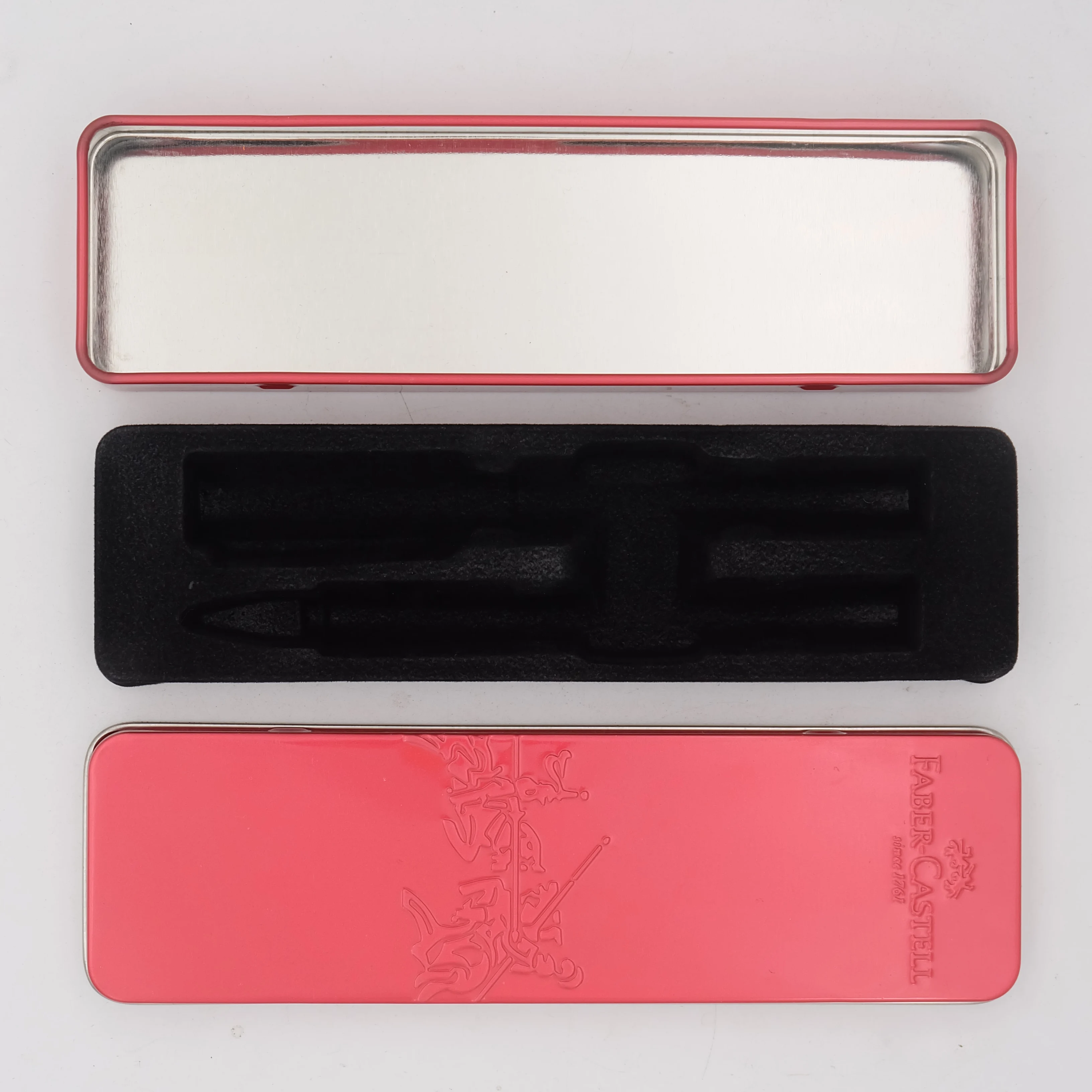 Rectangle custom christmas red color metal flat gift chocolate candy pen pencil tin box packaging boxes wholesale