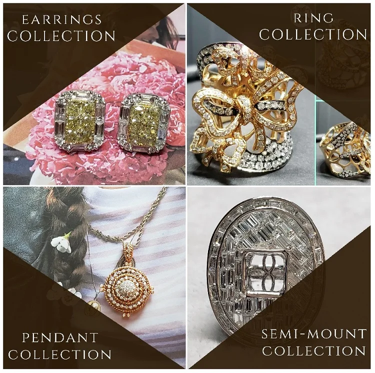 China Hong Kong Manufacturer Classic Fashionable Design Customizable 18k Tri Colour Heart Shape Natural Diamond Pendant For Gift