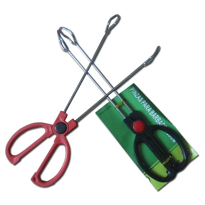 Plastic Handle Charcoal Clip Stainless Steel BBQ Clamp Barbecue Tool Supplies Bread Food Funtion Korean Barbeque Tongs Fire Tong