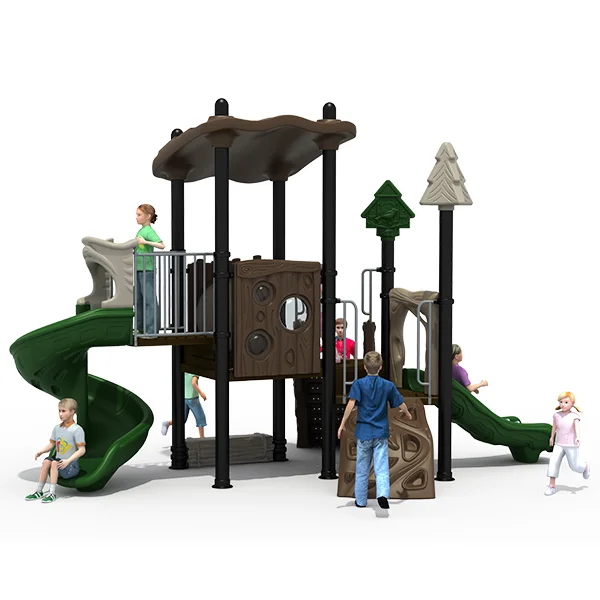 Exquisite and simple Building dream forests series with Multi-function slide and climb Outdoor educational Playgrounds