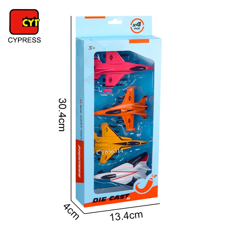 4PCS Pull Back Fighter Jet Toy Military Vehicle Metal Alloy Military Jet Diecast Airplane Kids Military