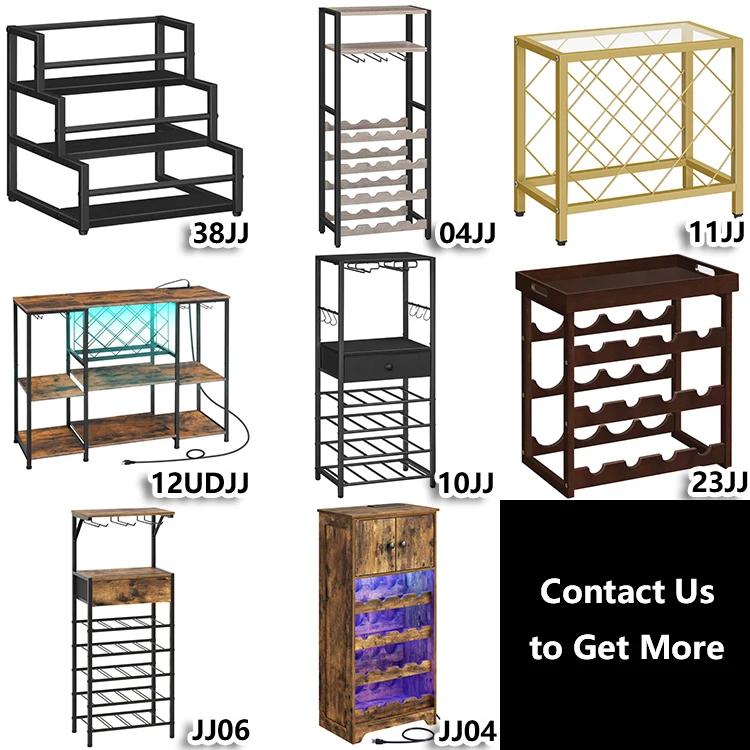 Wholesale Wine Racks, HOOBRO Brand Wine Bottle Stand with Hanging Wine Glass Holder, Wine Storage Rack with Tall Cup