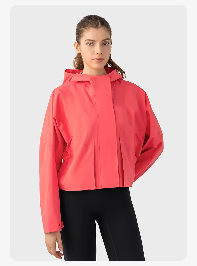 Custom Logo Hiking Outdoor Jacket Coat Water Repellent Windproof Wind Breaker Windbreaker Jacket for Women Stand Sportswear