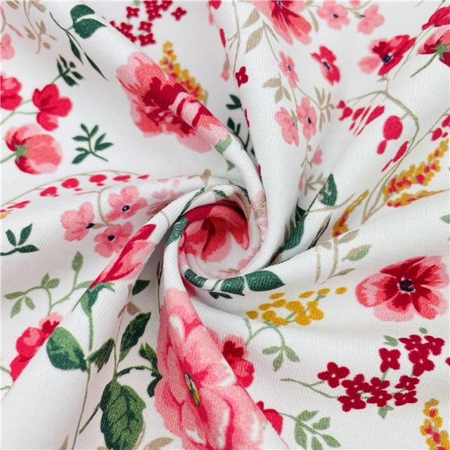 Профессиональная фабричная прямая пользовательская цифровая печать хлопковая лайкра ткань 200-260