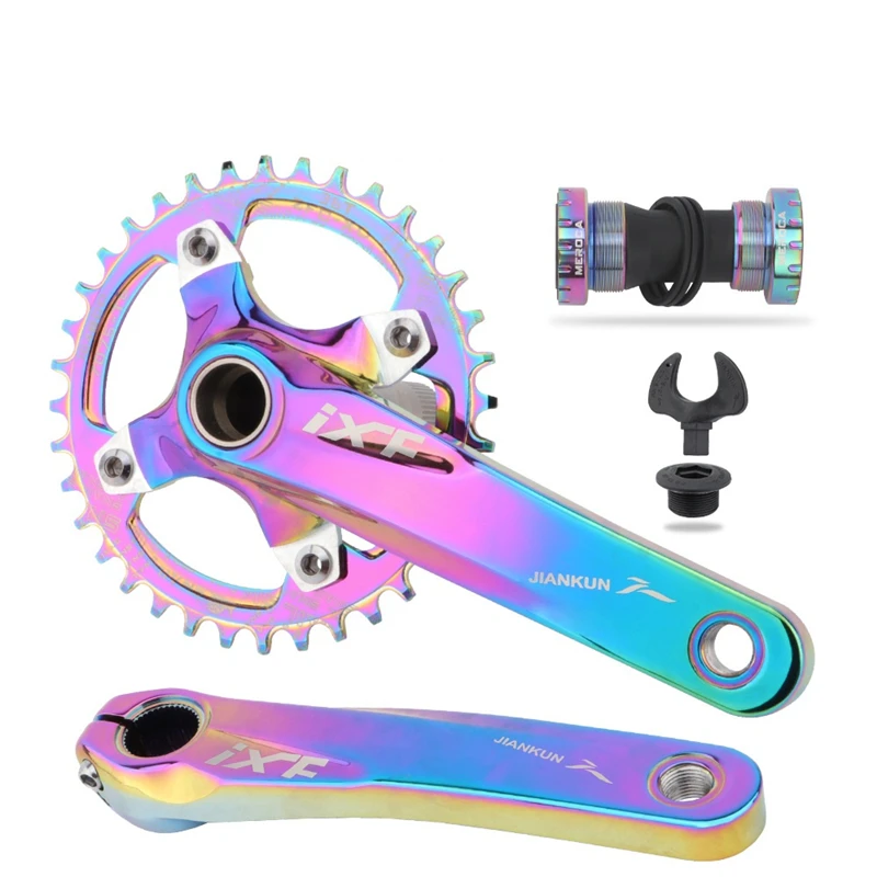 Красочный шатунный набор для велосипеда IXF MTB 170 мм 104 BCD 32/34/36/38T полый встроенный Кривошип горного