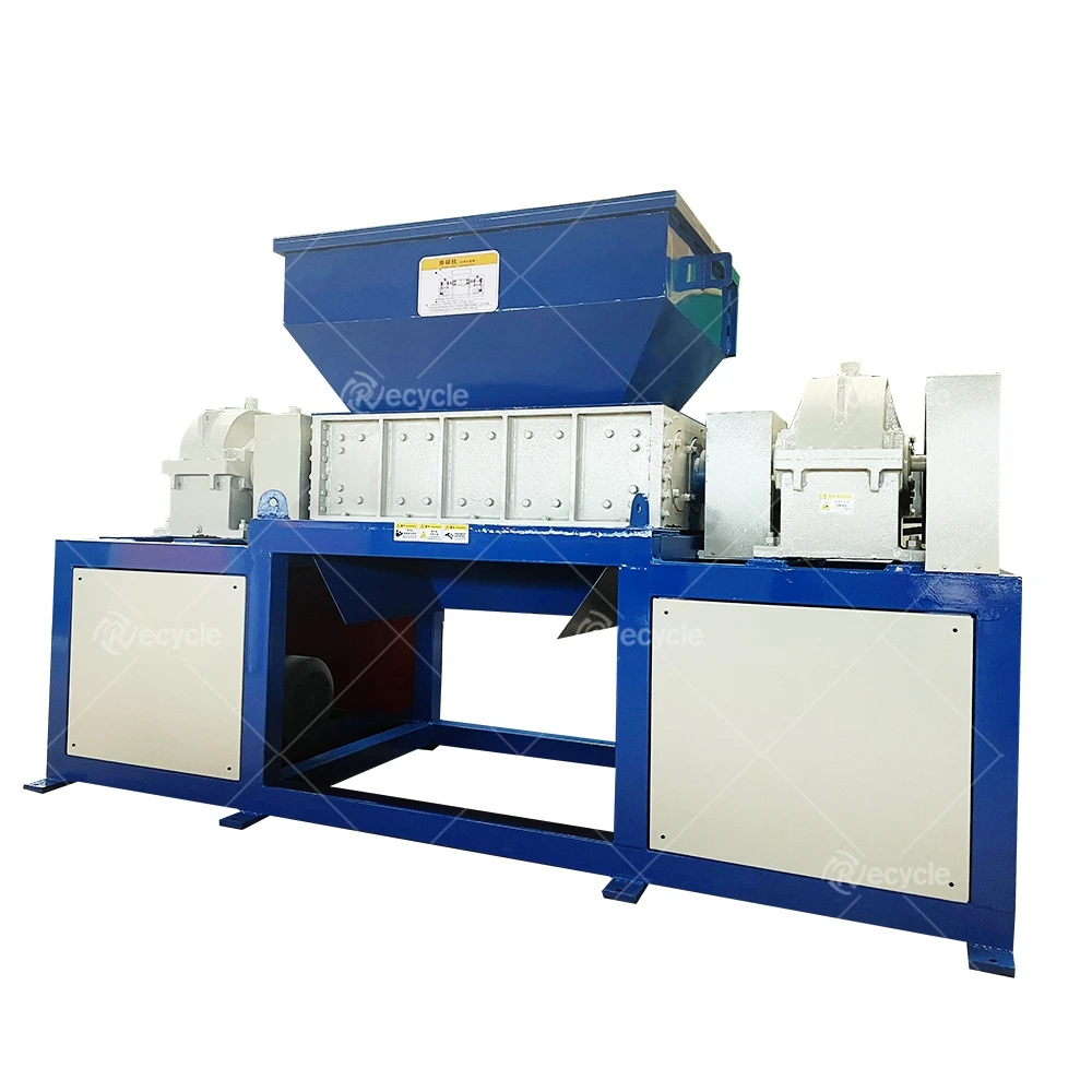 High Efficiency 2 Shaft Plastic Recycling Machinery Tires Scrap Tyre Metal Shredder Machine