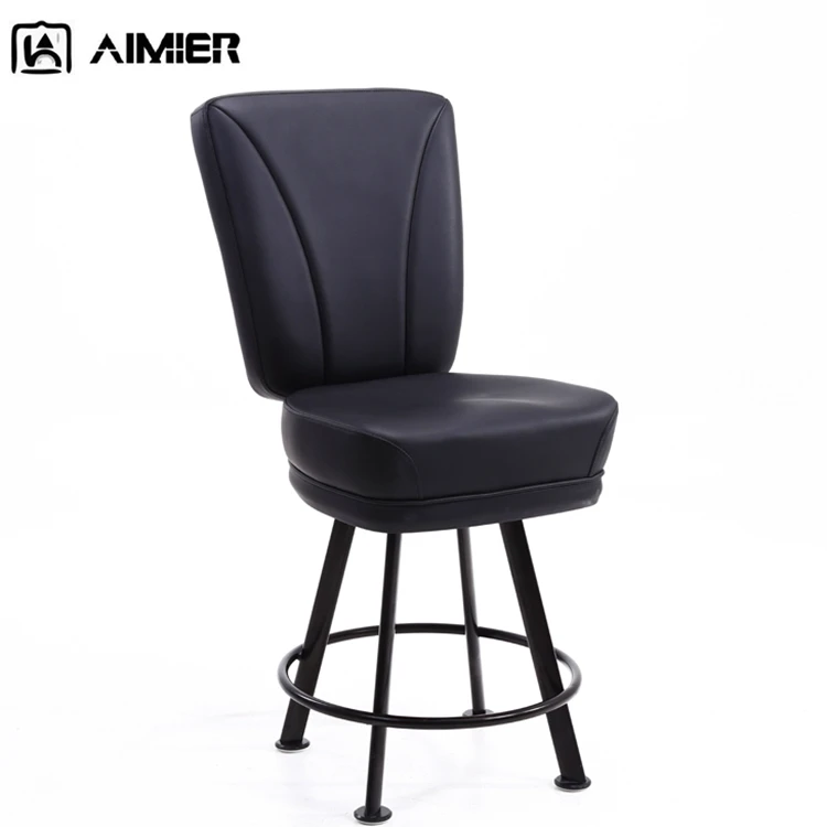 Современное кресло для казино хорошего качества, фиксированные сидячие стулья для стола, черные кожаные стулья для покера