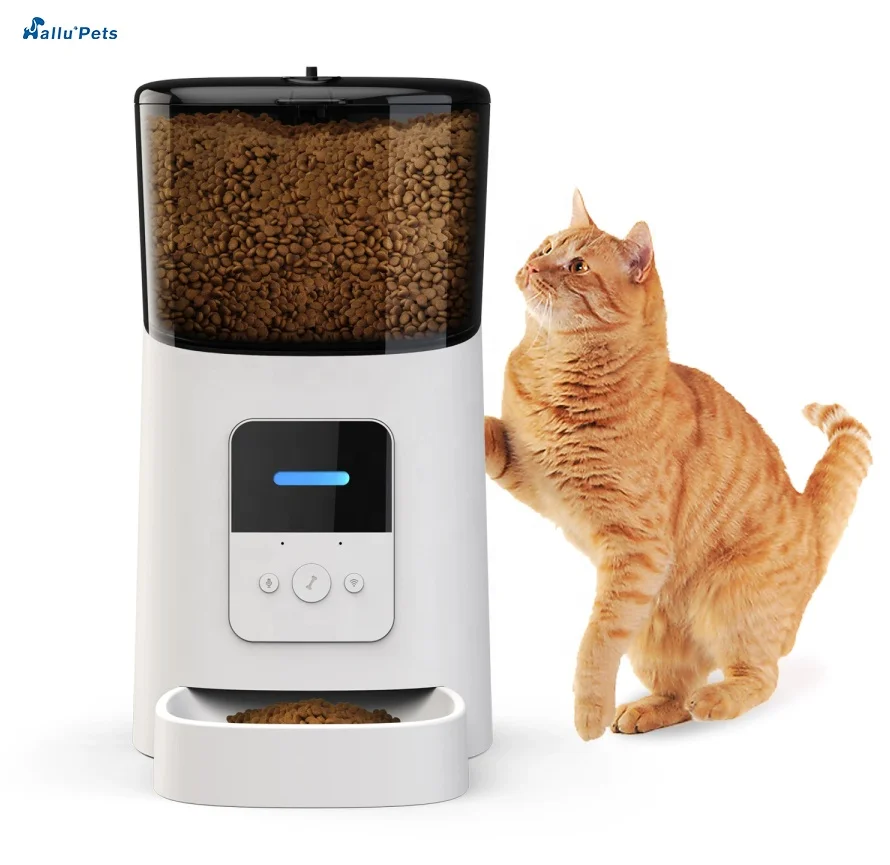 Wholesales 6L Dog Cat Smart Pet Feeder Wifi Alexa Tuya Smart Mobile Phone App Remote Control Microchip Automatic Pets Feeder