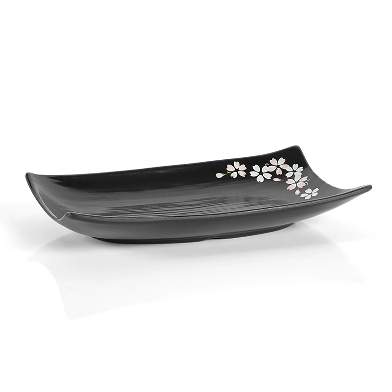 White Rectangular Matte Melamine Sushi Plate Dishwasher Safe Plastic Reusable Mini Ramekins Cups For Soy Sauce