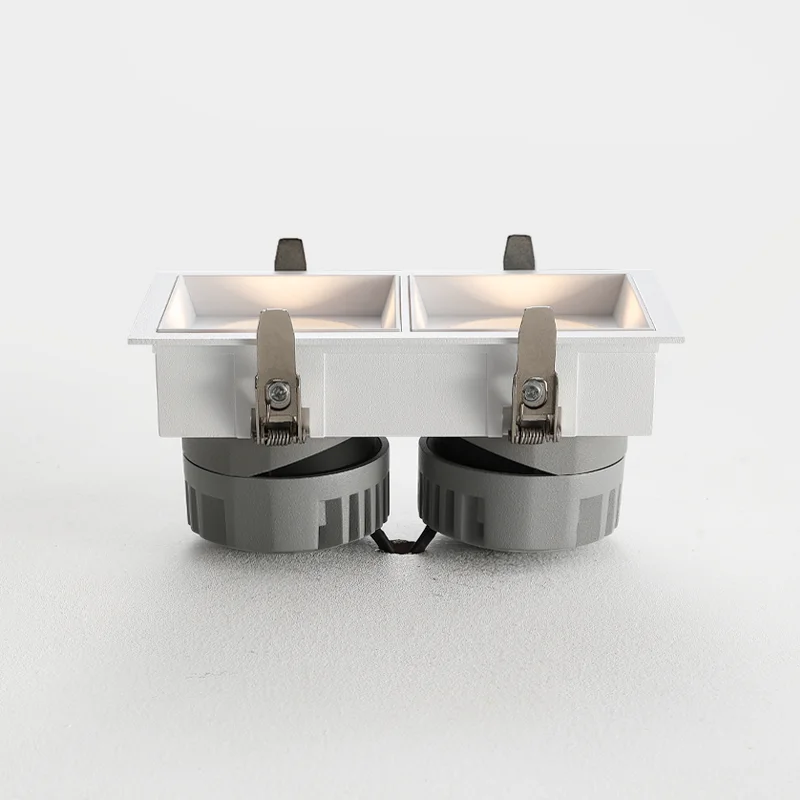 Double Heads Square LED Downlight 2*10W LED Recessed Adjustable Downlight Spotlight Square Downlight