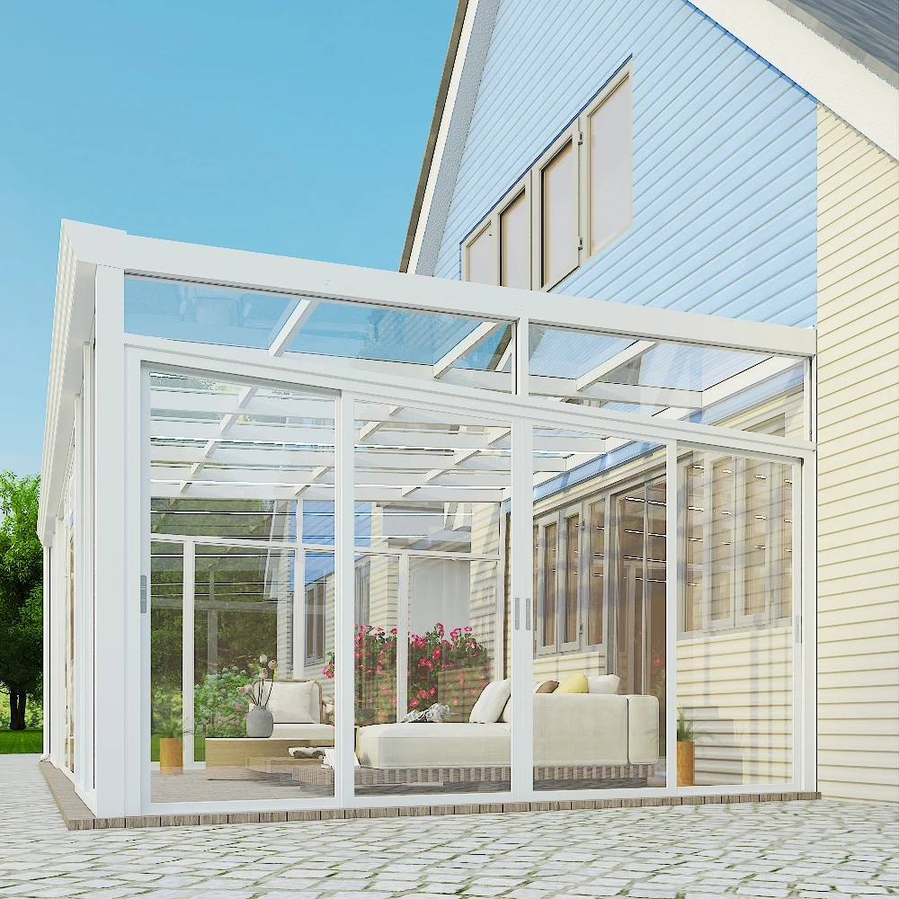 Wall partition glass sun room Leisure and enjoyment glasshouse Modular Prefabricated Glass House Sunroom Container Home