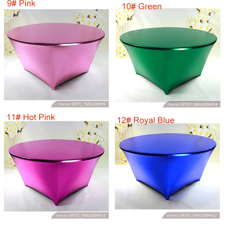 
5ft Golden Metallic Spandex Table Covers Table Cloth 