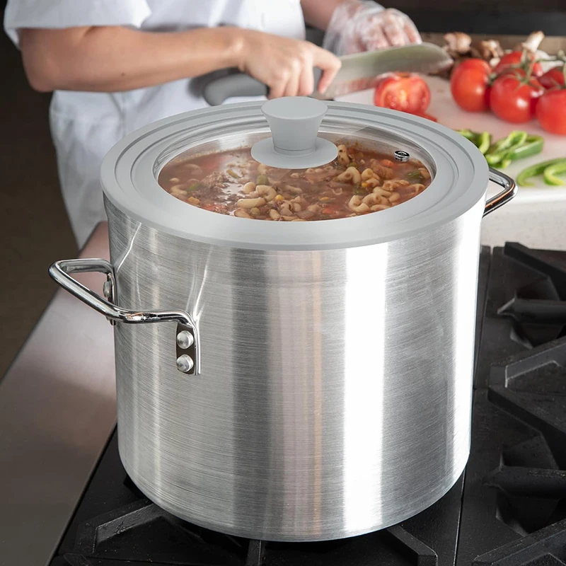 Universal Silicone Flat Cooking Lid Tempered Glass Sauce Pans Pot Cover for 28/30/32cm Cookware Kitchen Kitchen Accessories