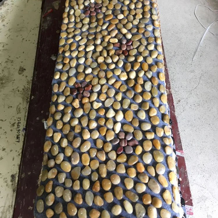  Массажный коврик для ног Pebble Foot Mat 40*150 см желтое одеяло Гладкий полированный Красочный натуральный