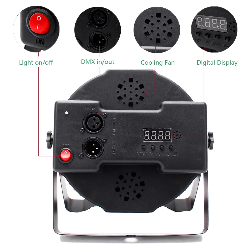 36*2W RGB DJ Disco Lighting with 7 Modes Uplights LED Par Light Stage Lights