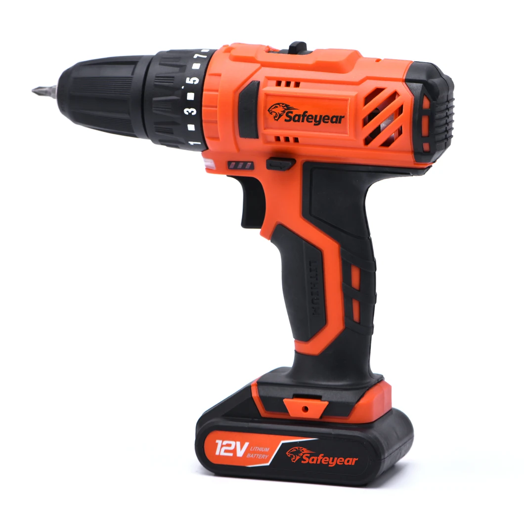 
SAFEYEAR 12V dual speed Custom wholesale hardware cordless power tool set Electric Drill 