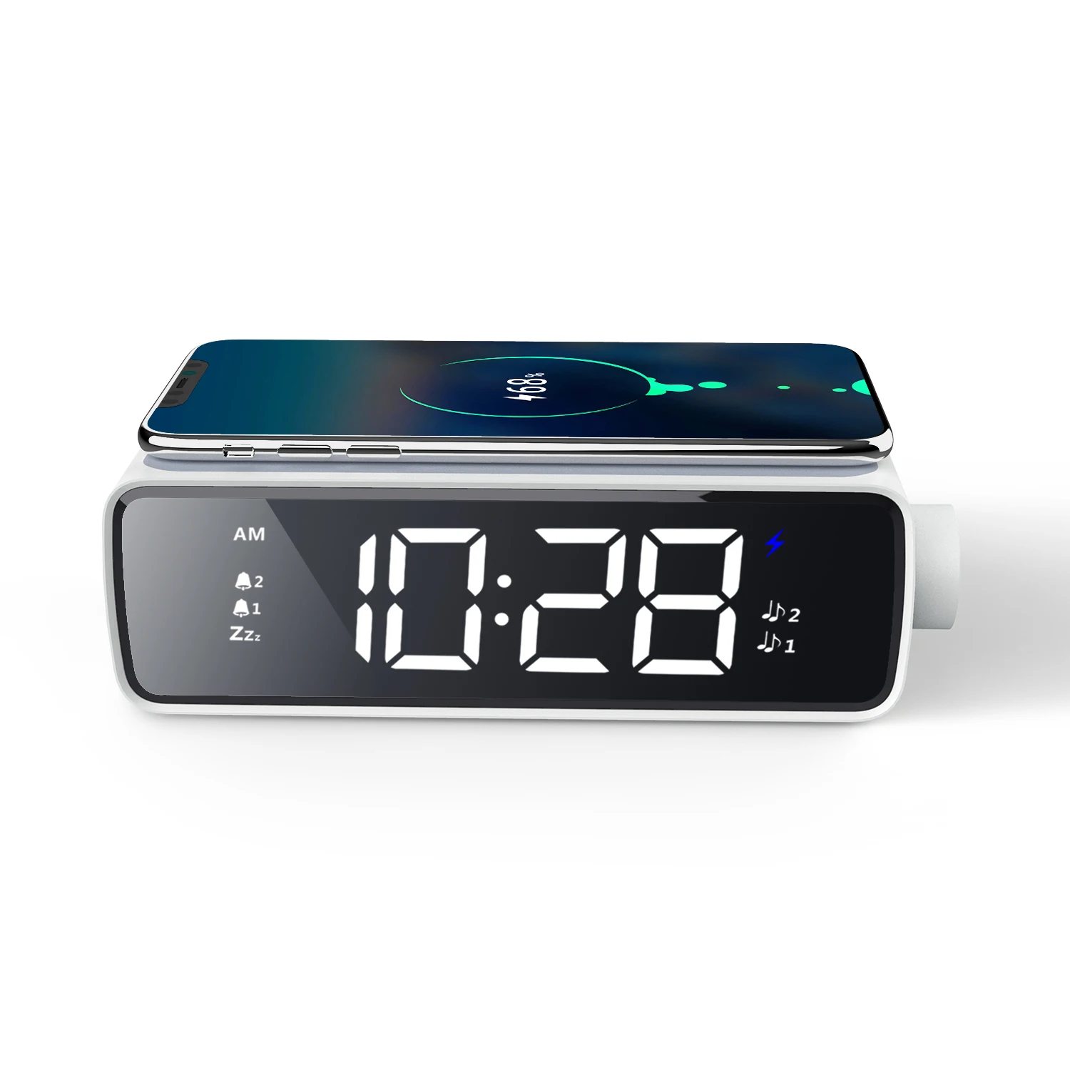 New Digital Clock Wireless Charger Smart three-in-one 15W Wireless Charging Multi-function Calendar Temperature