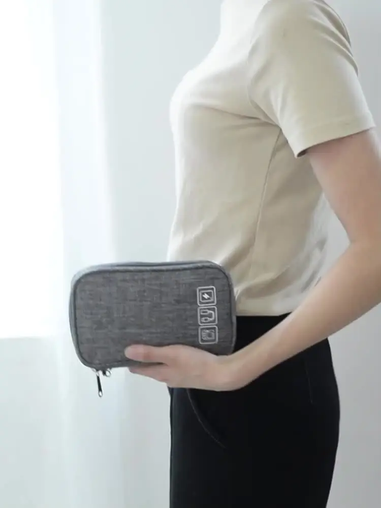 Multifunctional travel digital cable storage bag lightweight waterproof travel electronic accessories organizer pouch