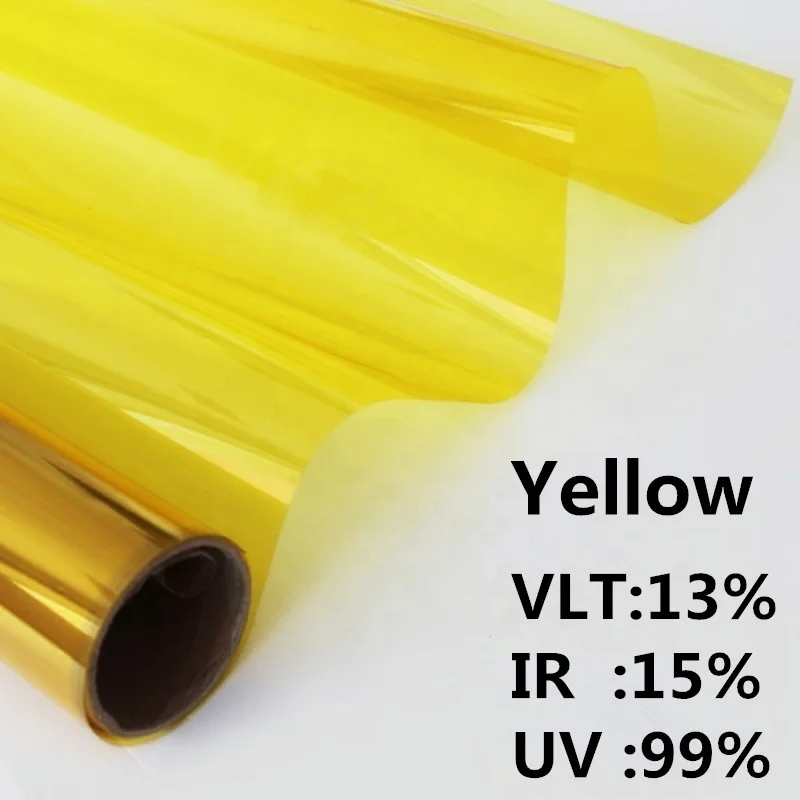Decorative Non Reflective Window Glass Film Solar Tint Architectural Film Yellow color