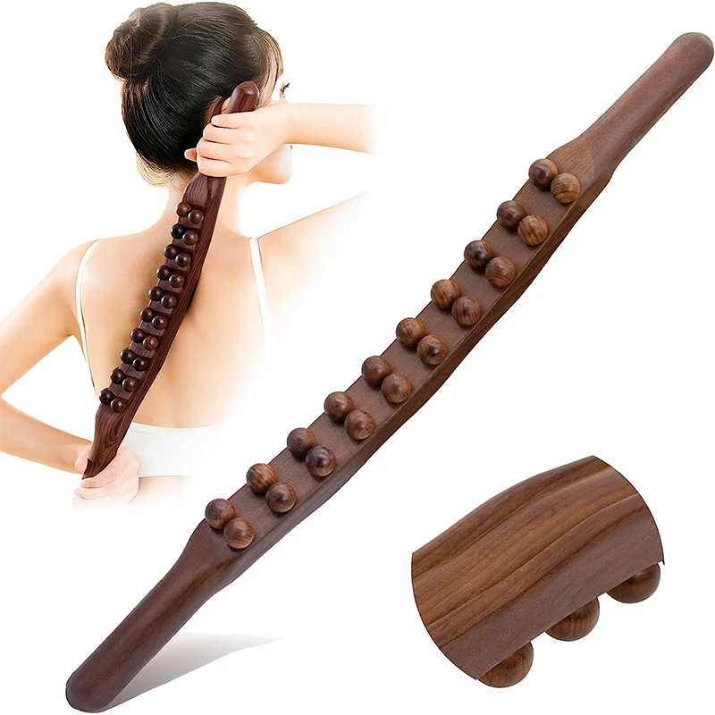 Chinese made wood beech carbonization massager woodguasha Wood massage tools Natural wooden scraping stick